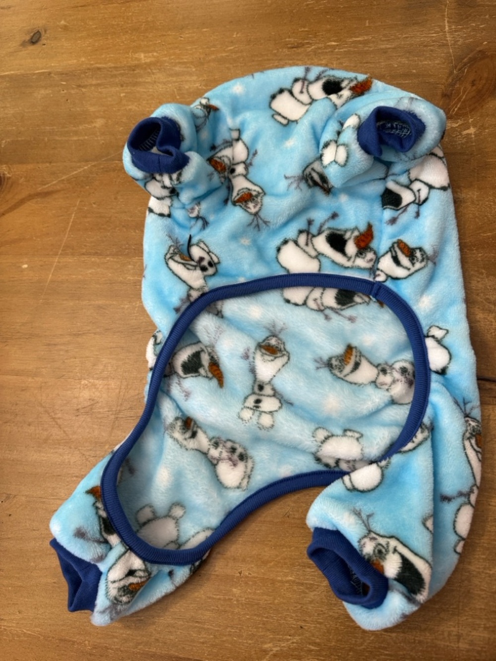 Blue Olaf Print Plush Dog Pajama